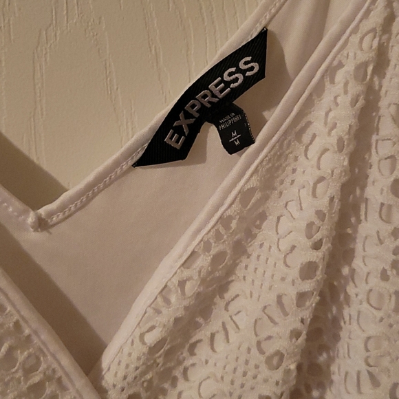 EXPRESS white babydoll dress size M - Picture 3 of 3